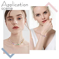 Natural Green Aventurine & Natural Sunstone & Natural Ametrine & Cherry Quartz Glass Chip & Acrylic Heart & Imitation Round Pearl Beaded Connector Charms&nbsp;PALLOY-GO00061