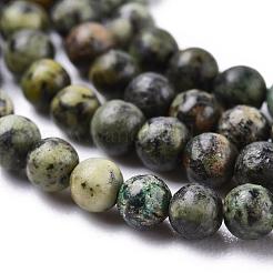 Natural African Turquoise(Jasper) Beads Strands&nbsp;G-N0188-02-3mm