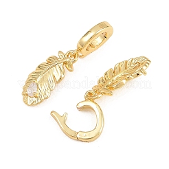 Brass Micro Pave Cubic Zirconia Pendants&nbsp;KK-H268-10G
