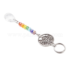 Glass Teardrop & Alloy Sun Catcher Pendant&nbsp;HJEW-JM04533