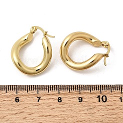 Oval 201 Stainless Steel Hoop Earrings&nbsp;EJEW-Z151-05G