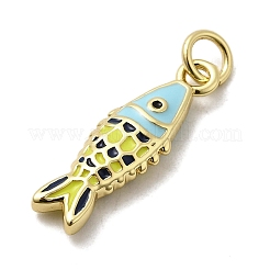 Brass Enamel Pendants&nbsp;X1-KK-A266-39G-02