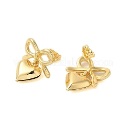 Rack Plating Heart Brass Stud Earrings&nbsp;EJEW-C109-01G