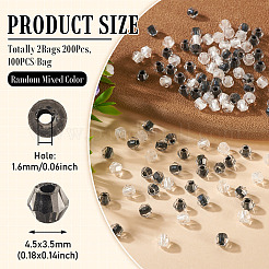 2Bags 200Pcs Transparent Glass Beads&nbsp;GLAA-TA0003-44G