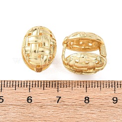 Woven Oval Brass Hoop Earrings&nbsp;EJEW-H178-12G