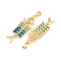 Brass Colorful Cubic Zirconia Pendants&nbsp;X-KK-E800-05B-G