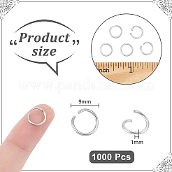 1000Pcs 304 Stainless Steel Open Jump Rings&nbsp;STAS-UN0063-01