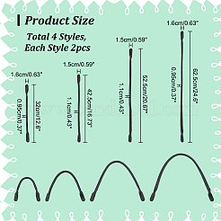 8Pcs 4 Style PU Leather Sew on Bag Handles&nbsp;PURS-WR0001-26C