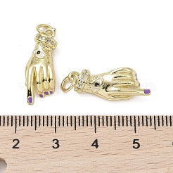 Brass Micro Pave Cubic Zirconia Pendants&nbsp;KK-L209-077G-02