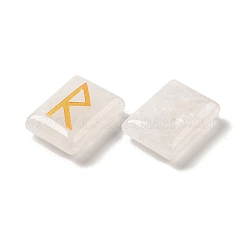 24Pcs Rectangle Natural Quartz Crystal Rune Stones&nbsp;G-K335-06A