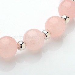 Flat Round with I Love You Natural Gemstone Beaded Charm Bracelets&nbsp;BJEW-JB01846-03