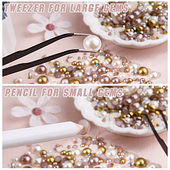 1 Box Half Round Resin & ABS Imitation Pearl Cabochons&nbsp;DIY-CP0012-96B