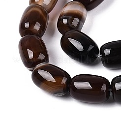Dyed Natural Banded Agate Beads Strands&nbsp;G-T144-44B