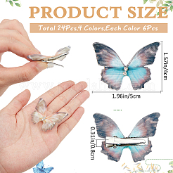 4Bags 4 Colors Cloth Butterfly Alligator Hair Clip&nbsp;FIND-CP0002-48