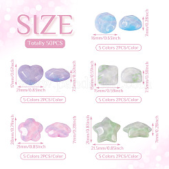 50Pcs 25 Styles Opaque Resin Cabochons&nbsp;CRES-BT0001-04