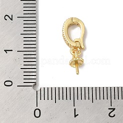 Rack Plating Brass Micro Pave Clear Cubic Zirconia Cup Peg Bails&nbsp;KK-A222-17G
