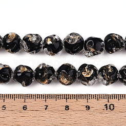 Handmade Gold Foil Glass Beads Strands&nbsp;FOIL-N029-04E