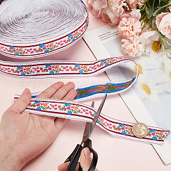 11 Yards Polycotton(Polyester Cotton) Embroidery Flower Ribbon&nbsp;OCOR-GA0001-98B