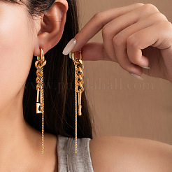 Zinc Alloy Curb Chain Hoop Earrings&nbsp;FS-WG7682E-01