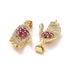 Brass Micro Pave Cubic Zirconia Pendants&nbsp;ZIRC-F134-30G