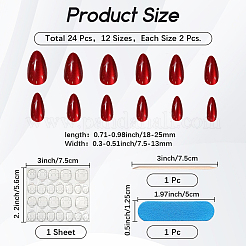 1 Bag ABS Plastic Cat Eye Effect Press On False Nails&nbsp;MRMJ-CP0001-64