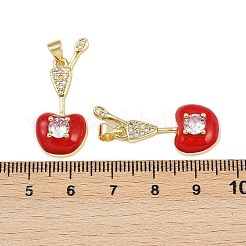 Brass Micro Pave Cubic Zirconia Pendants&nbsp;KK-C095-06G