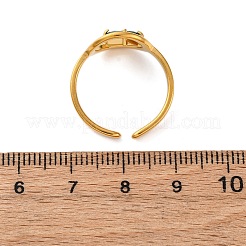 304 Stainless Steel Adjustable Cuff Rings for Women&nbsp;RJEW-B126-06G-01