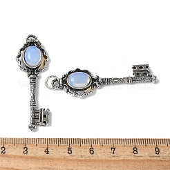 Key Brass Opalite Big Pendants&nbsp;KK-D361-01AS-22