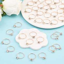 40Pcs Adjustable Alloy Rhinestone Finger Rings for Women&nbsp;RJEW-SP0001-02RG