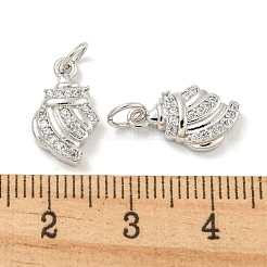 Rack Plating Brass Micro Pave Clear Cubic Zirconia Pendants&nbsp;KK-B093-18P
