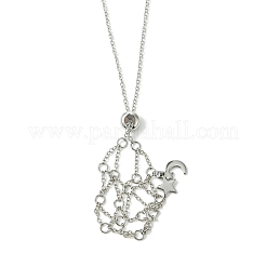 9Pcs 3 Styles Brass Macrame Pouch Braided Gemstone Holder Pendant Necklace Making&nbsp;NJEW-UN00001
