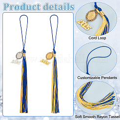 Polyester Doctoral Cap Graduation Tassel Pendant Hanging&nbsp;HJEW-PH01933