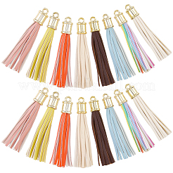 16Pcs 8 Colors PU Imitation Leather Tassel Pendants&nbsp;FIND-CL0001-72