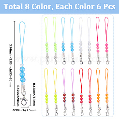 48Pcs 8 Colors Polyester Mobile Straps&nbsp;HJEW-GF0001-71