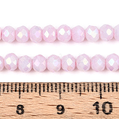 Anti-Tarnish Electroplate Rondelle Glass Beads Strands&nbsp;X-EGLA-T021-4mm-17-03
