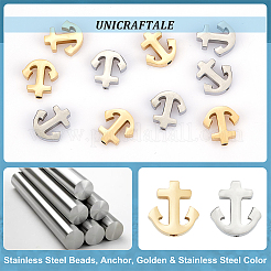 10Pcs 2 Colors 304 Stainless Steel Beads&nbsp;STAS-UN0054-27