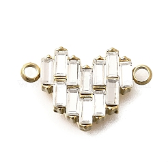 304 Stainless Steel Rhinestone Heart Connector Charms&nbsp;STAS-Q337-05G