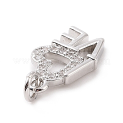 Brass Micro Pave Cubic Zirconia Pendants&nbsp;KK-C012-05P