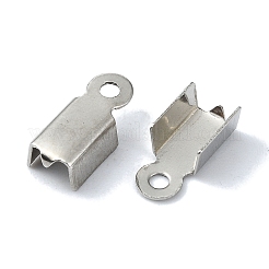 Non-Tarnish 201 Stainless Steel Ribbon Crimp Ends&nbsp;STAS-C097-52P