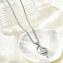201 Stainless Steel Nossa Senhora Aparecida Virgin Pendant Box Chain Necklaces&nbsp;NJEW-H055-07P