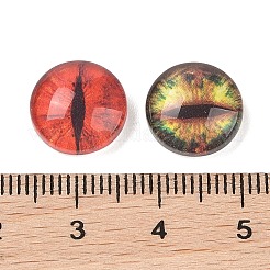 100 Pcs Half Round/Dome Dragon Eye Printed Glass Cabochons&nbsp;GLAA-GA0002-28