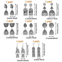 8 Pairs 8 Style Alloy Bell Chandelier Earrings Set&nbsp;EJEW-FI0002-93