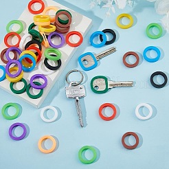 50Pcs 10 Colors Plastic Nonslip Waterproof Reusable Key Sleeve&nbsp;AJEW-DC0001-73