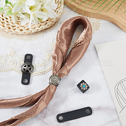 4Pcs 4 Styles PU Leather with Alloy Scarf Clips&nbsp;FIND-CL0002-25