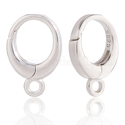 2Pcs Anti-Tarnish Rhodium Plated 925 Sterling Silver Spring Gate Rings&nbsp;STER-SC0001-50