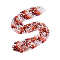 Electroplate Imitation Jade & Opaque & Transparent Glass Beads Strands&nbsp;EGLA-Q135-8x11MM-01A