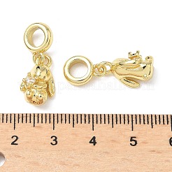 Brass Pave Clear Cubic Zirconia European Dangle Charms&nbsp;KK-Q068-57G