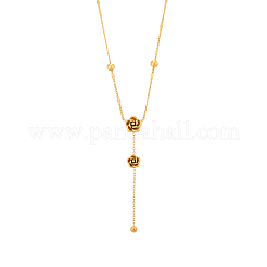 304 Stainless Steel Lariat Necklaces&nbsp;STAS-OY018-28G