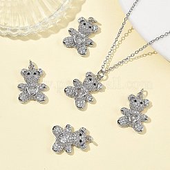 SHEGRACE Brass Micro Pave Clear Cubic Zirconia Pendants&nbsp;XGRQ4N183-738P