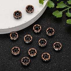 Brass Rhinestone Rondelle Space Beads&nbsp;RB-H035-29